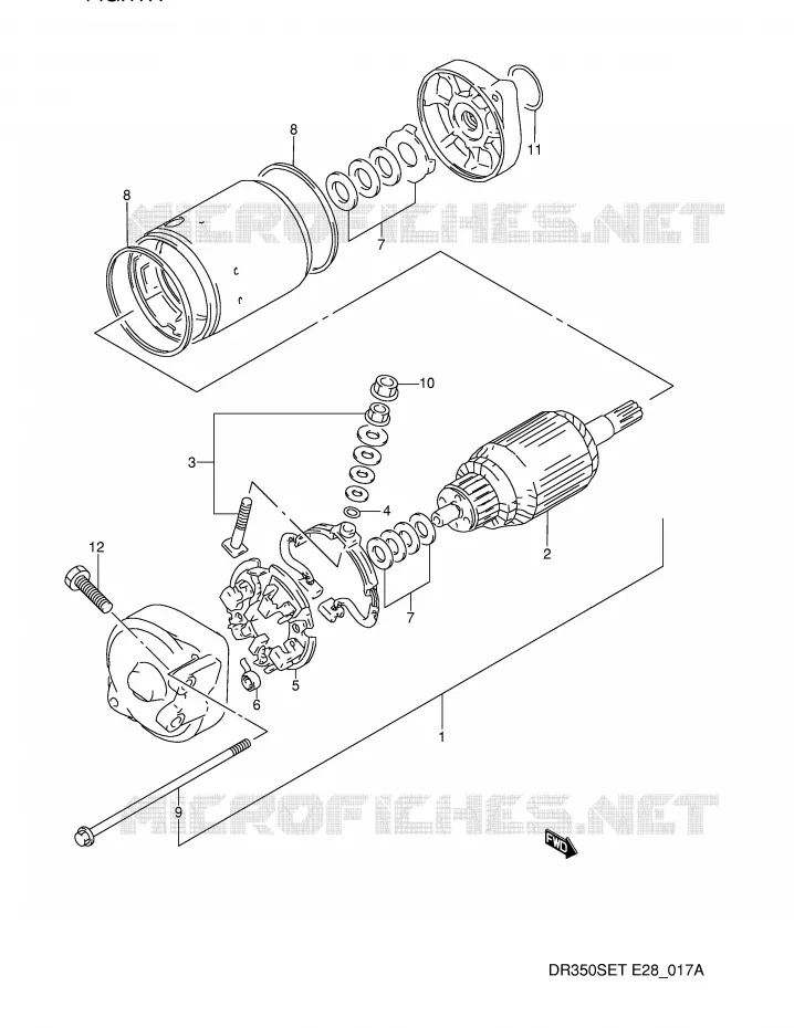 STARTMOTOR (MODELE R/S) Suzuki MOTO 350 DR 1991  DR350SM(E28)
