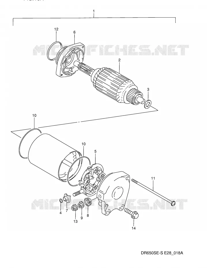 STARTMOTOR (MODELE R/S) Suzuki MOTO 650 DR 1992  DR650SN(E28)