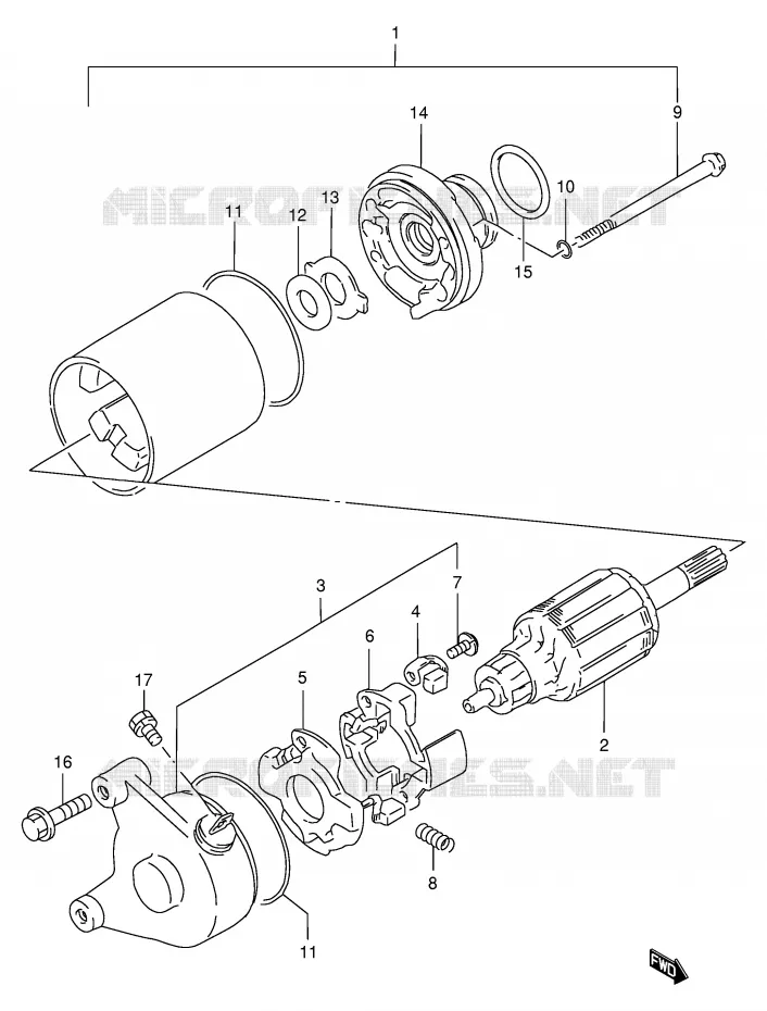 STARTMOTOR Suzuki MOTO 200 DR 1999  DR200SEX(E24)