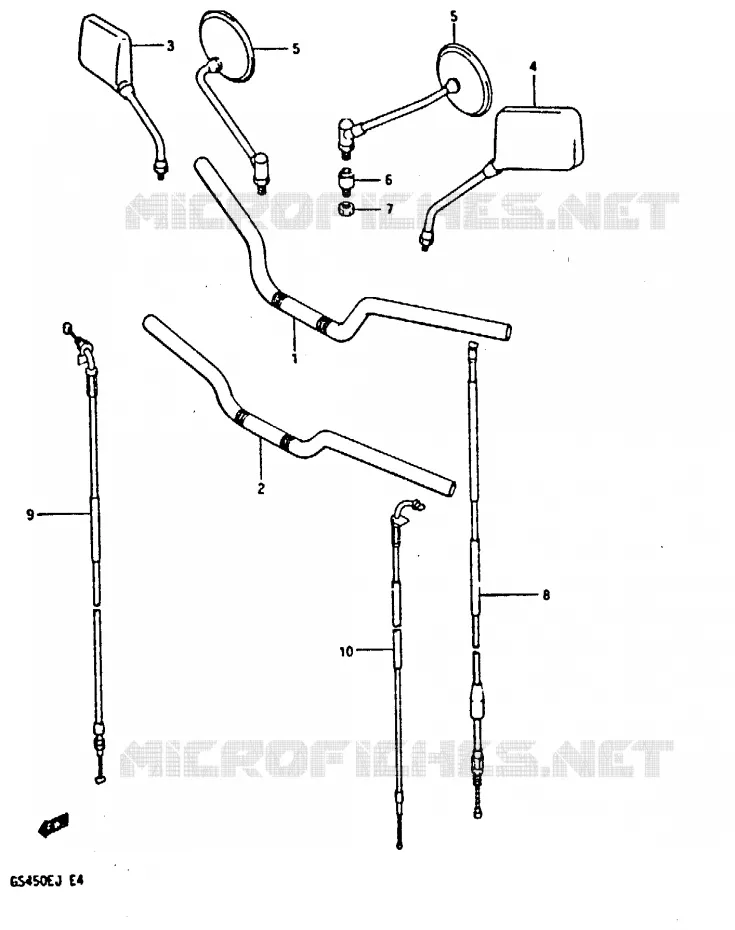 STUUR (MODELE J) Suzuki MOTO 450 GS-S 1984  GS450SE(E/F/G/H/J)