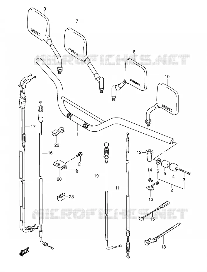 STUUR (MODELE M/N/P/R) Suzuki MOTO 800 DR 1993  DR800SUP