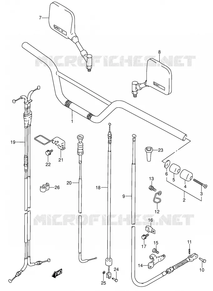 STUUR (MODELE N/P/R/S/T) Suzuki MOTO 650 DR 1991  DR650RSEM(E4)
