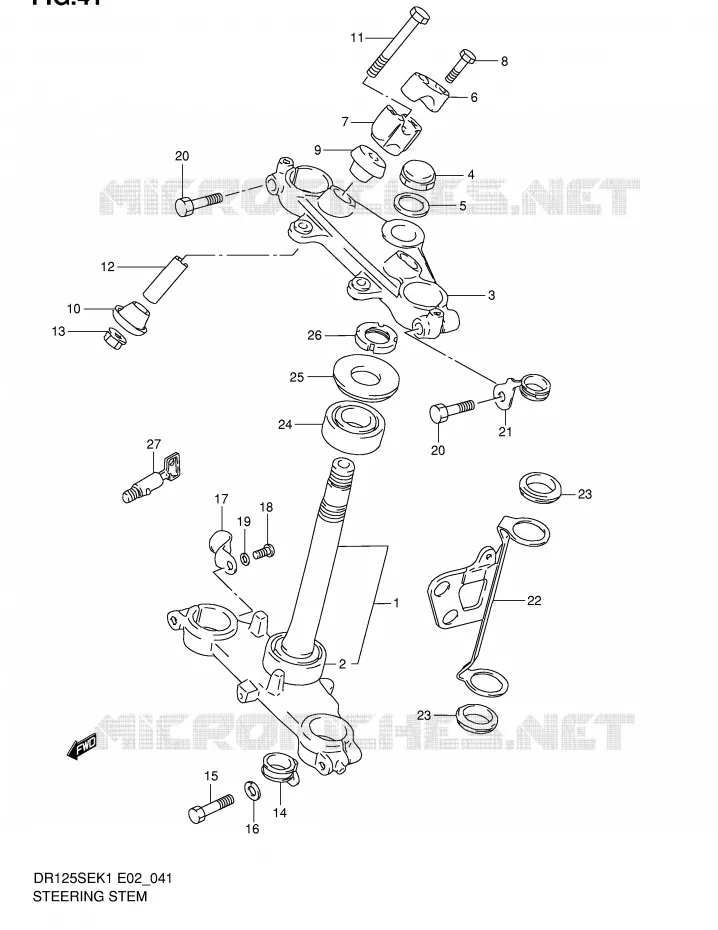 STUURKOLOM Suzuki MOTO 125 DR 2002  DR125SEK2(E2)