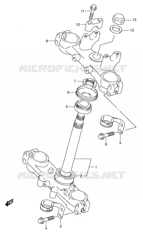 STUURKOLOM Suzuki MOTO 350 DR 1991  DR350M(E1)