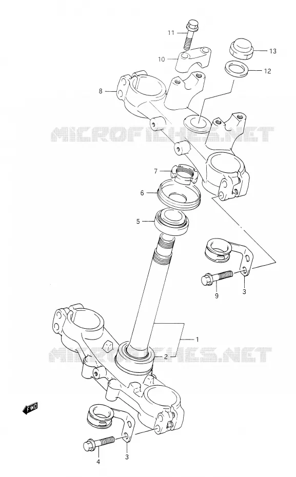 STUURKOLOM Suzuki MOTO 350 DR 1994  DR350R(E28)