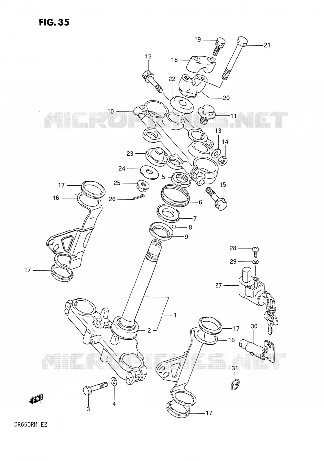 STUURKOLOM Suzuki MOTO 650 DR 1990  DR650RL(E2)