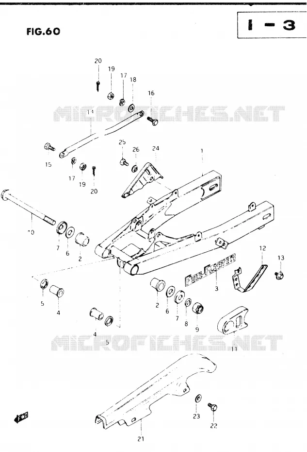 SWINGARM (E2, E4, E6, E18, E21, E22, E25, E39) Suzuki MOTO 250 DR 1983  DR250SD(E1)