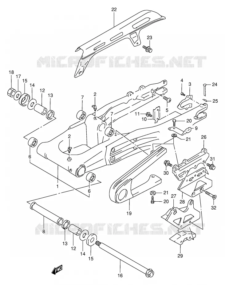 SWINGARM (E24) Suzuki MOTO 350 DR 1997  DR350V(E1)