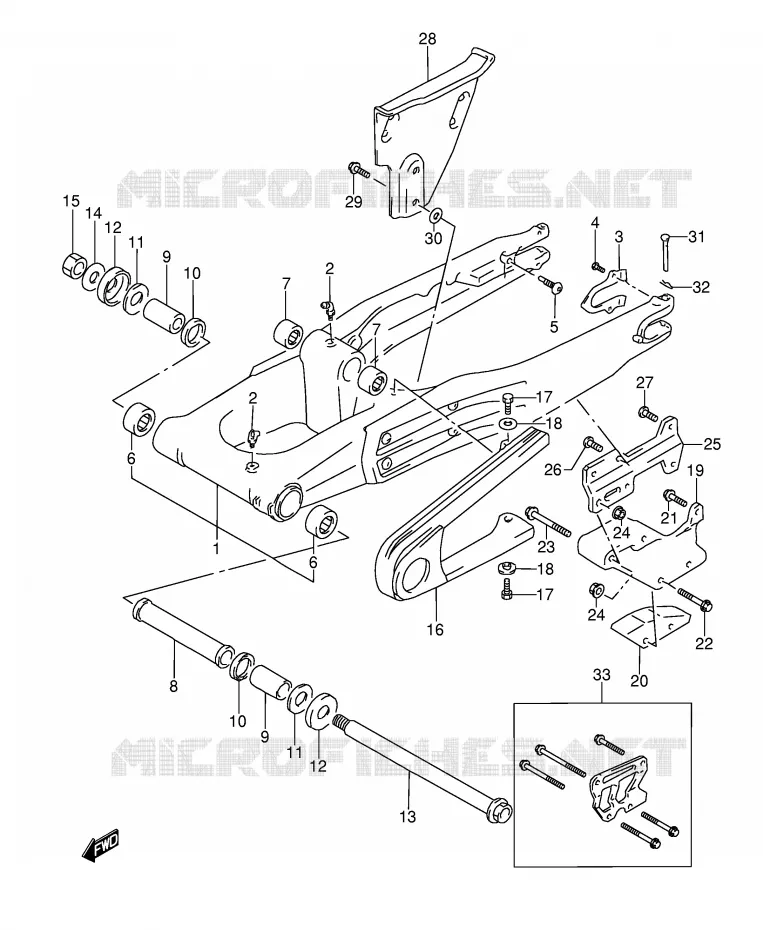 SWINGARM (MODELE L/M/N/P) Suzuki MOTO 350 DR 1992  DR350N(E3)