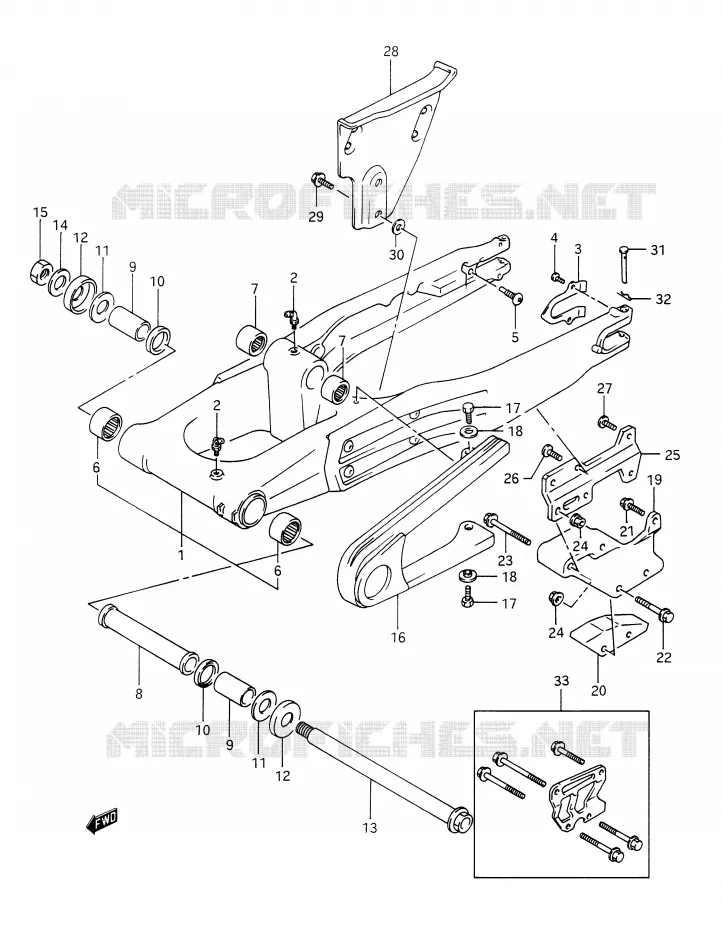 SWINGARM (MODELE L/M/N/P) Suzuki MOTO 350 DR 1994  DR350R(E28)