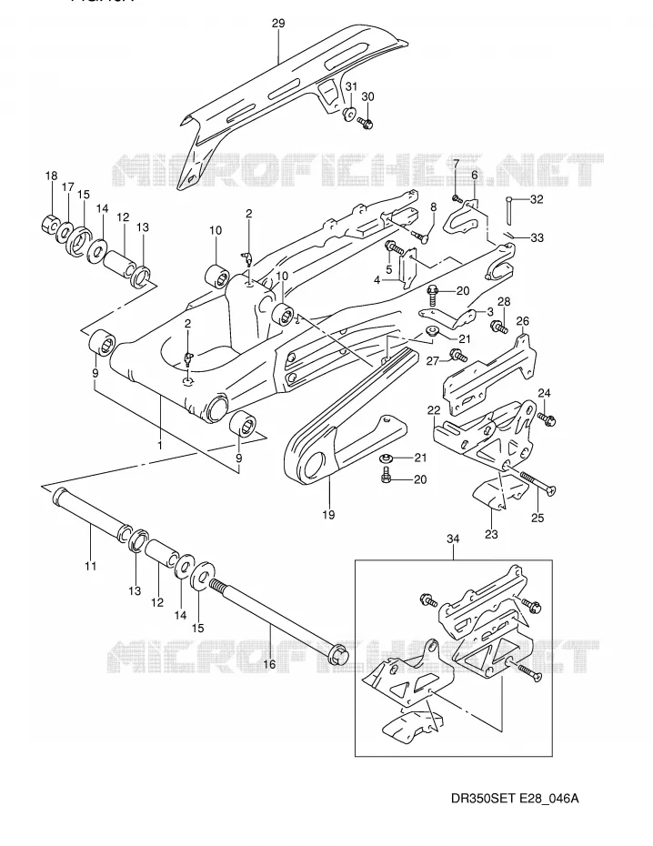 SWINGARM (MODELE R/S/T) Suzuki MOTO 350 DR 1990  DR350SL(E28)