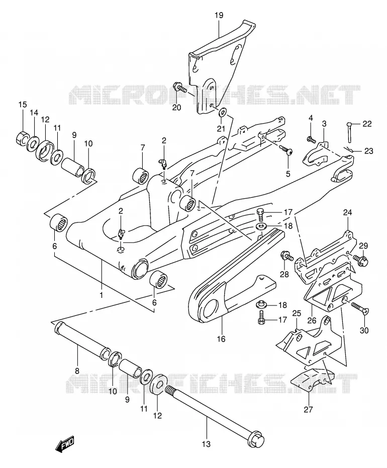 SWINGARM (MODELE R/S/T) Suzuki MOTO 350 DR 1992  DR350N(E1)