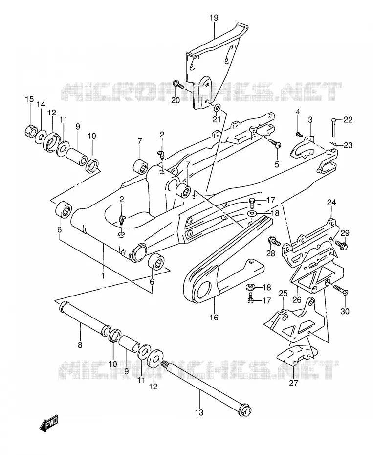 SWINGARM (MODELE R/S/T) Suzuki MOTO 350 DR 1994  DR350R(E3)