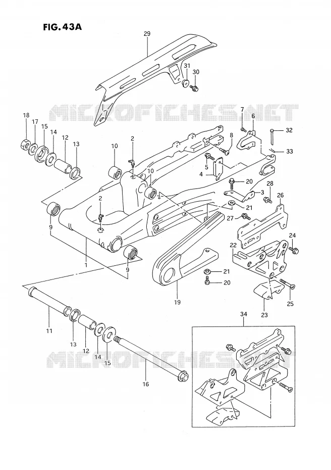 SWINGARM (MODELE R) Suzuki MOTO 350 DR 1993  DR350SP/SHP(E2)