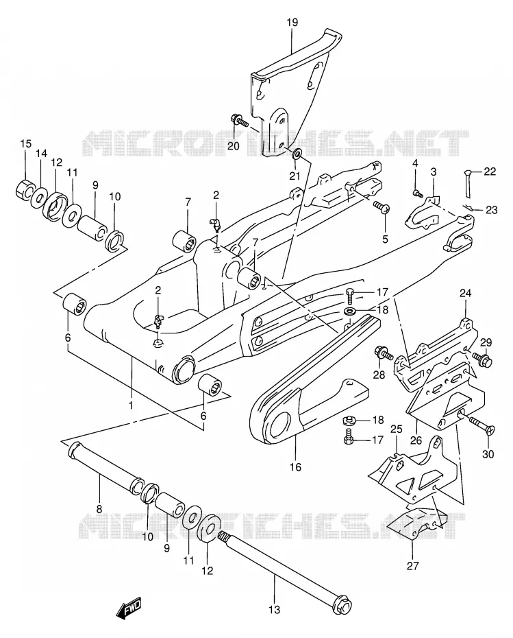 SWINGARM Suzuki MOTO 350 DR 1998  DR350W(E1)