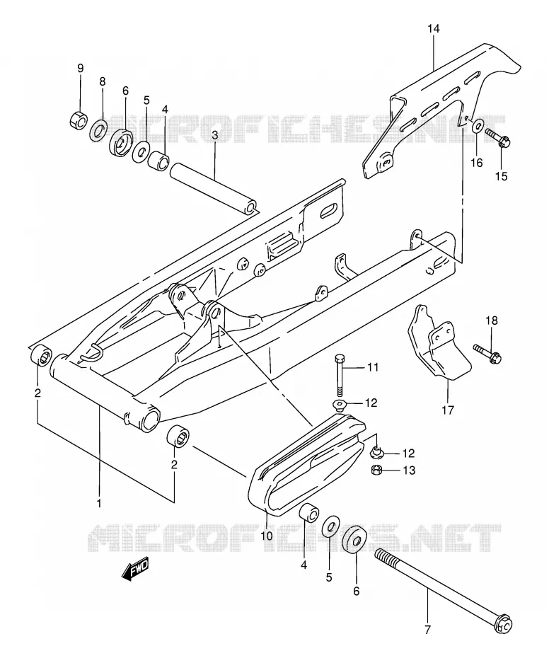 SWINGARM Suzuki MOTO 800 DR 1997  DR800SV(E4)