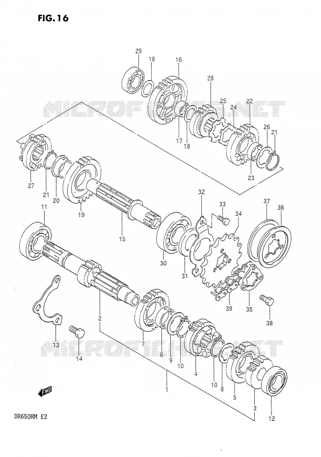TRANSMISSION Suzuki MOTO 650 DR 1991  DR650RM(E2)