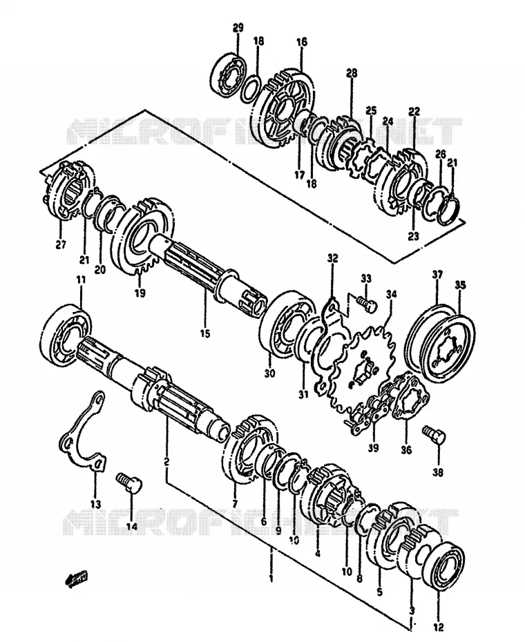 TRANSMISSION Suzuki MOTO 650 DR 1992  DR650RUN(N/P/R)