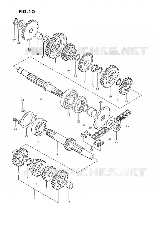 TRANSMISSION Suzuki MOTO 80 DS 1993  DS80P(E3)