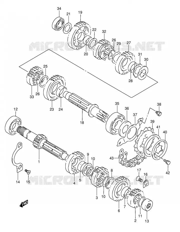 TRANSMISSION Suzuki MOTO 800 DR 1991  DR800SUM(E4)
