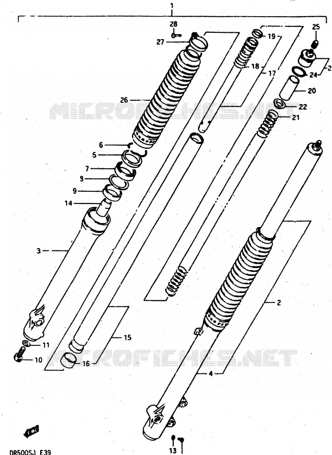 VOORVORK Suzuki MOTO 500 DR 1987  DR500SH(G/H/J)