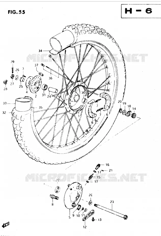 VOORWIEL Suzuki MOTO 250 DR 1983  DR250SD(E1)