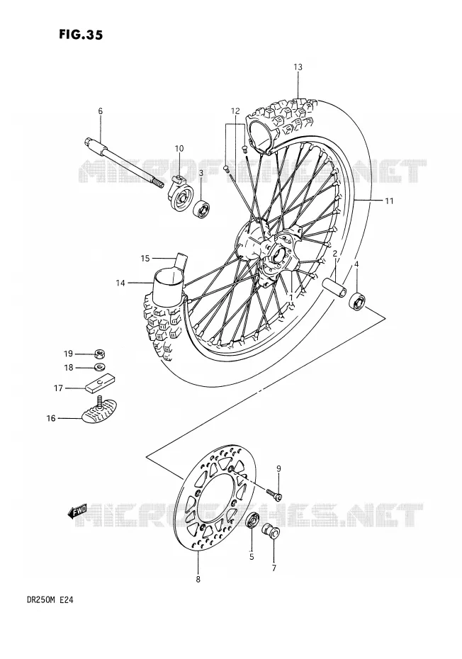 VOORWIEL Suzuki MOTO 250 DR 1990  DR250L(E24)