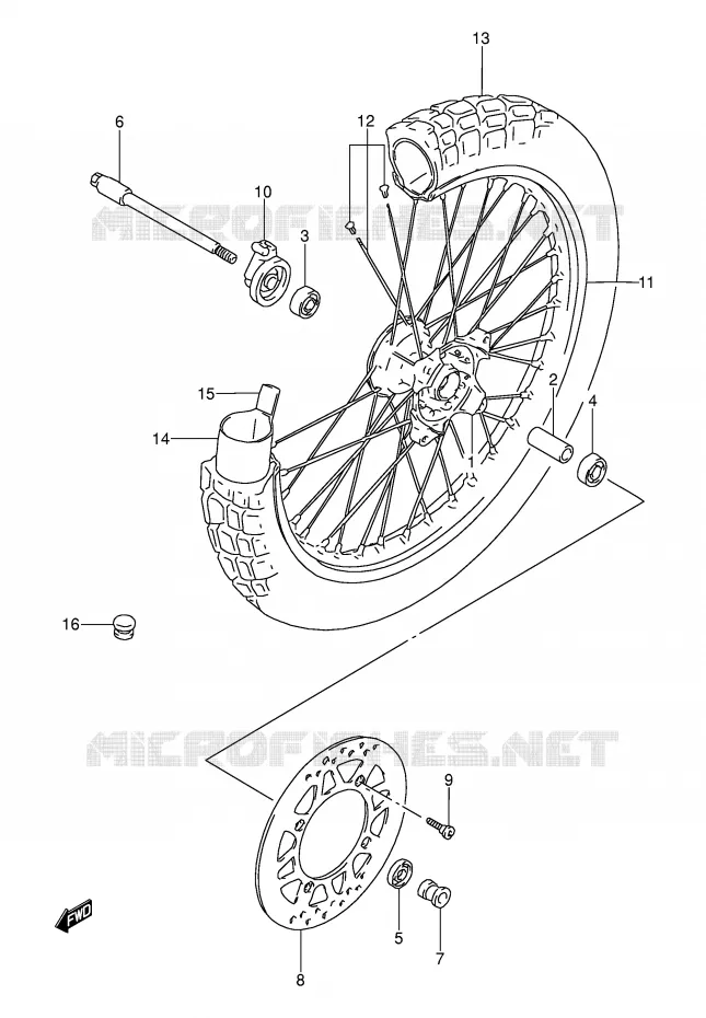 VOORWIEL Suzuki MOTO 250 DR 1990  DR250SL(E24)