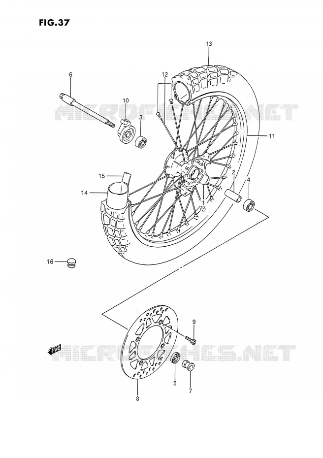 VOORWIEL Suzuki MOTO 350 DR 1990  DR350SL(E2)