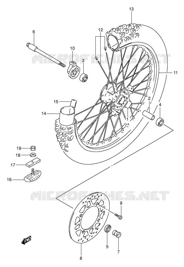 VOORWIEL Suzuki MOTO 350 DR 1993  DR350P(E1)