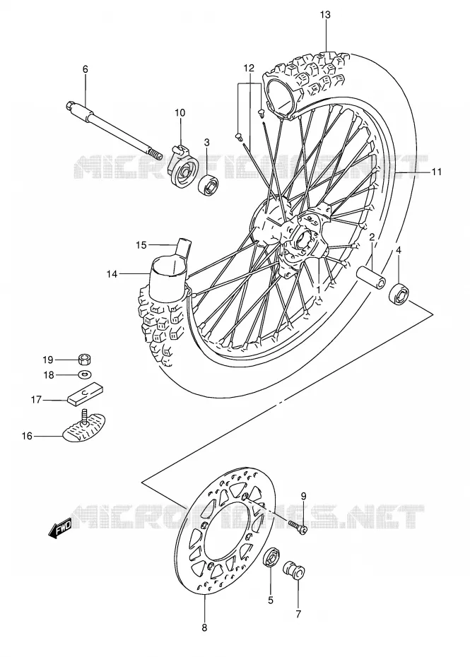 VOORWIEL Suzuki MOTO 350 DR 1994  DR350R(E3)