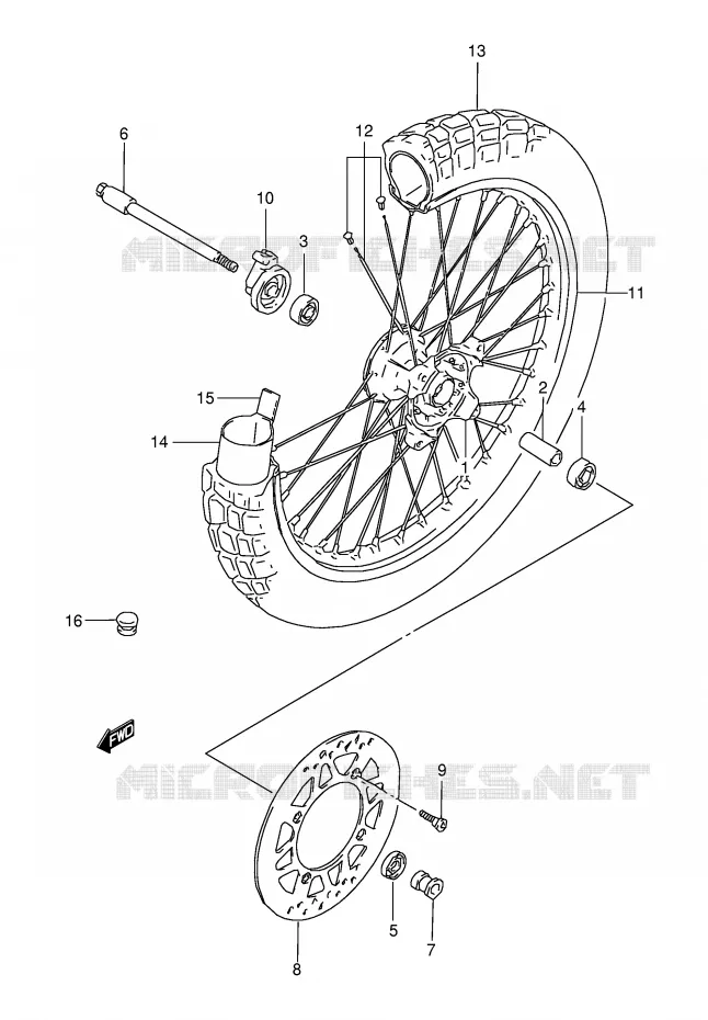VOORWIEL Suzuki MOTO 350 DR 1997  DR350SEV(E2)