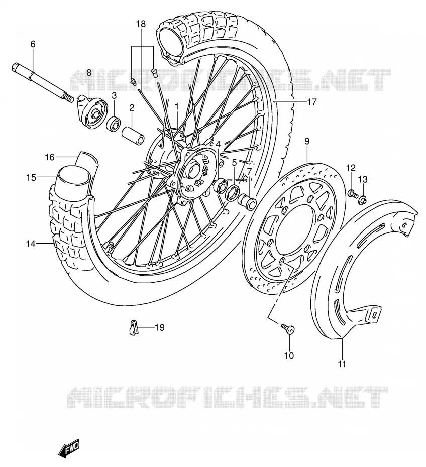VOORWIEL Suzuki MOTO 650 DR 1992  DR650RSEUN(E4)