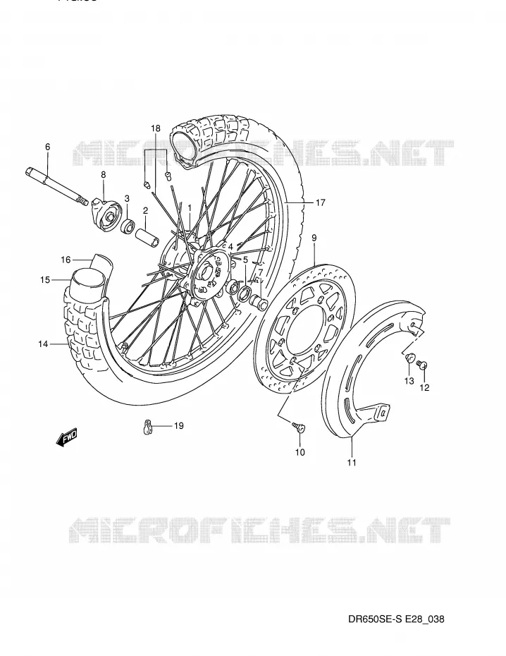 VOORWIEL Suzuki MOTO 650 DR 1992  DR650SN(E28)