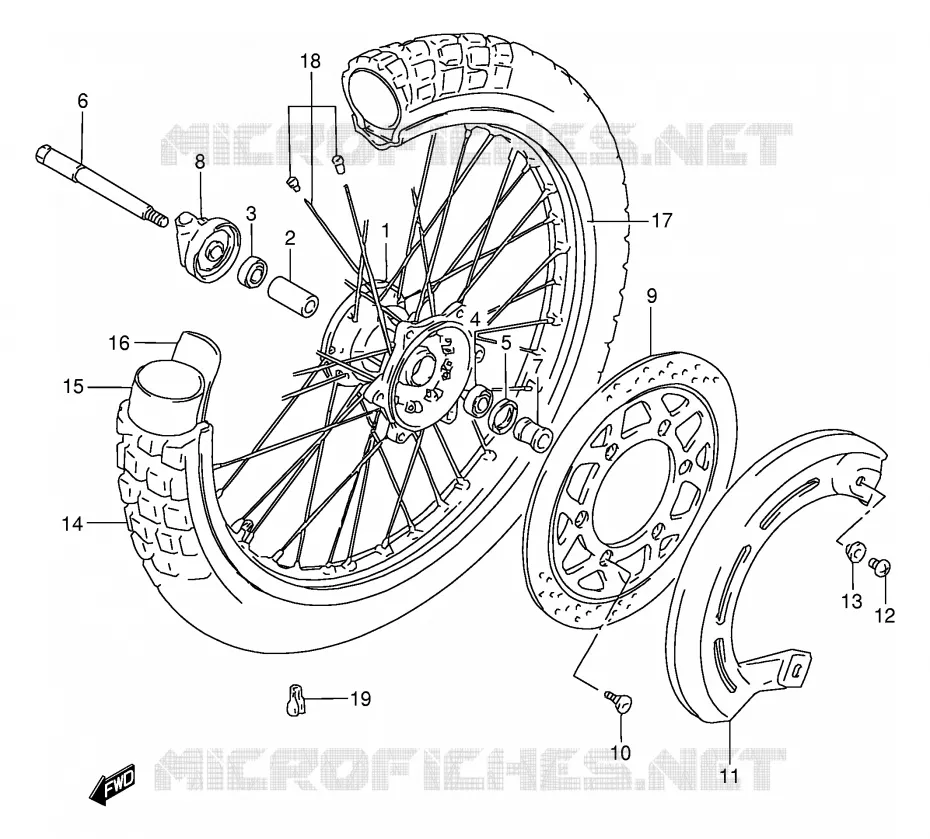 VOORWIEL Suzuki MOTO 650 DR 1994  DR650RER(E2)