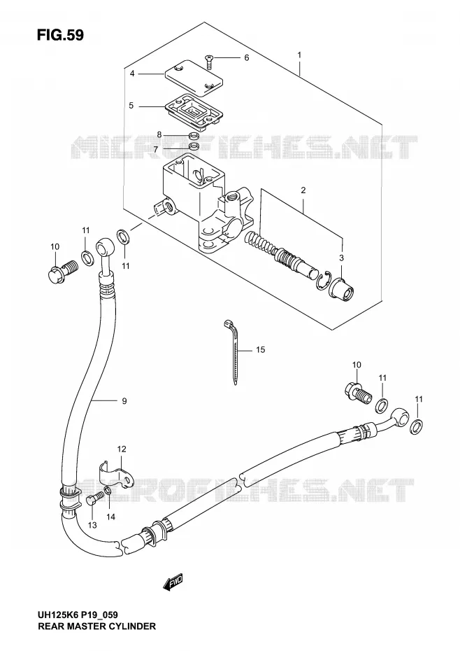 ACHTER HOOFDREMCILINDER (MODELE K2, K3) Suzuki SCOOTER 125 BURGMAN 2006  UH125K6(P2)