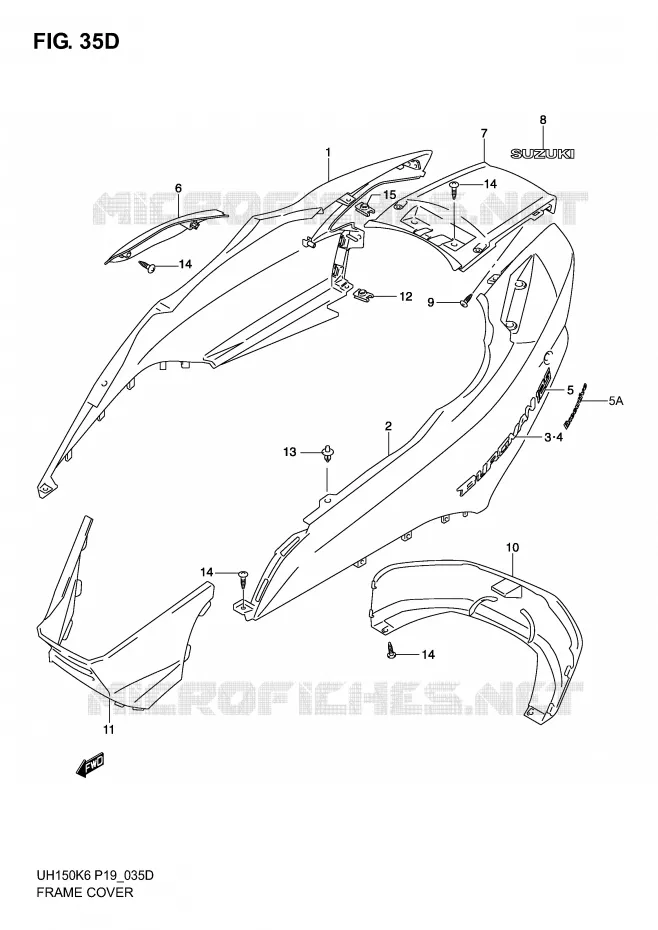 ACHTER KUIP  (MODELE K6) Suzuki SCOOTER 150 BURGMAN 2006  UH150K6(P19)