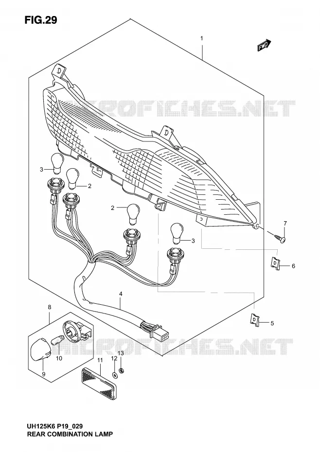 ACHTERLICHT (MODELE K2/K3) Suzuki SCOOTER 125 BURGMAN 2006  UH125K6(P2)