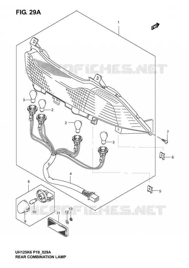 ACHTERLICHT (MODELE K4/K5/K6) Suzuki SCOOTER 125 BURGMAN 2006  UH125K6(P2)