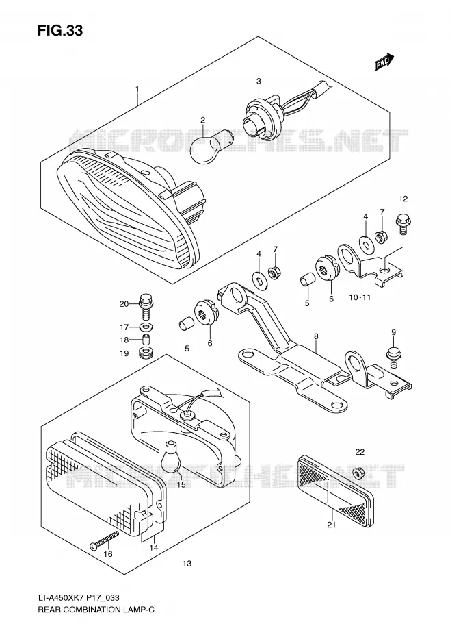 ACHTERLICHT Suzuki QUAD 450 KINGQUAD 2009  LT-A450XK9(P17)