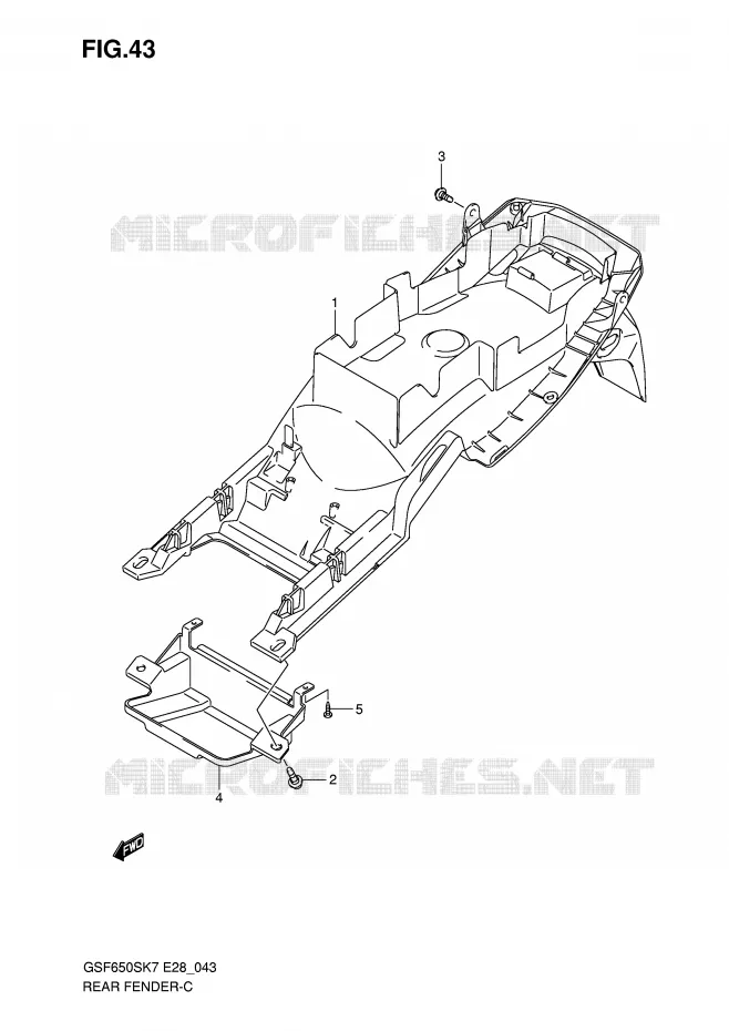 ACHTERSPATBORD Suzuki MOTO 650 BANDIT 2007  GSF650SK7(E28)