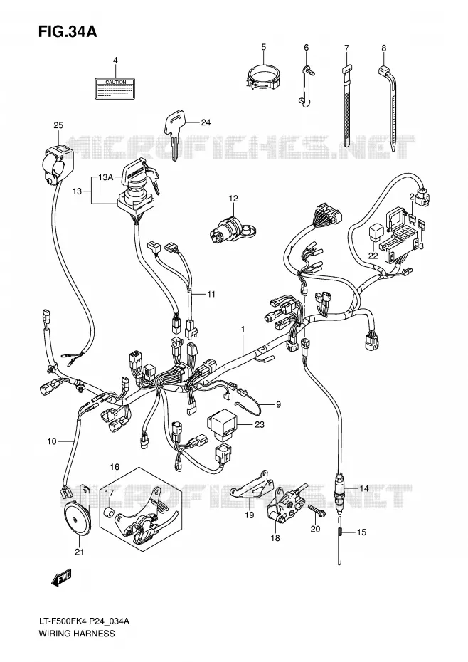 BEDRADING (MODEL K6/K7) Suzuki QUAD 500 VINSON 2007  LT-F500FK7(P24)