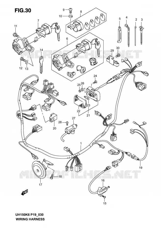 BEDRADING (MODELE K2/K3) Suzuki SCOOTER 150 BURGMAN 2006  UH150K6(P19)