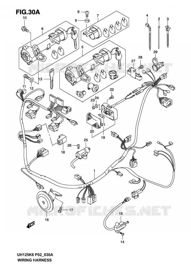 BEDRADING (MODELE K4/K5/K6) Suzuki SCOOTER 125 BURGMAN 2005  UH125K5(P2)