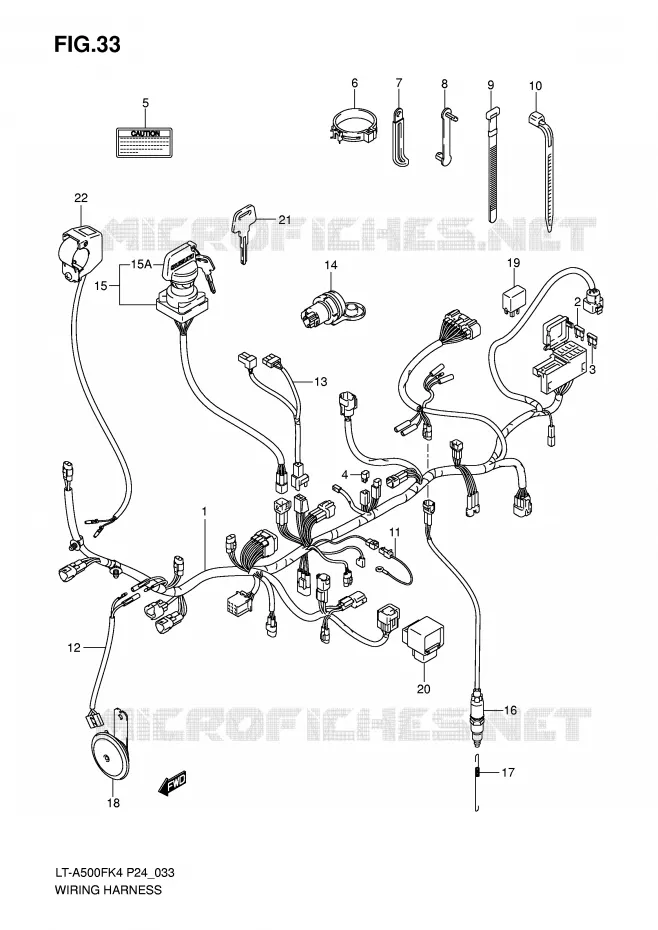 BEDRADING (MODELE K4/K5) Suzuki QUAD 500 VINSON 2004  LT-A500FK4(P24)