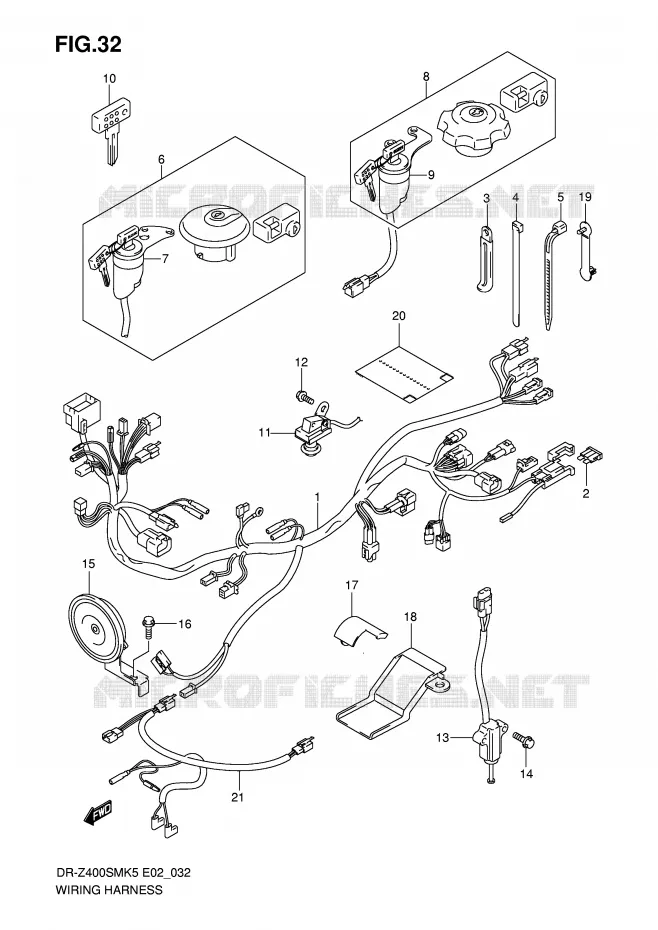 BEDRADING Suzuki MOTO 400 DR-Z 2005  DR-Z400SMUK5(E2)