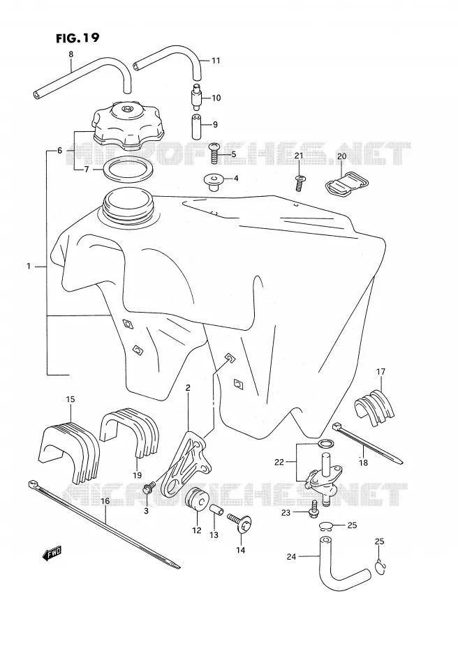 BENZINETANK (MODELE P/R) Suzuki MOTO 250 RM 1995  RM250S(E2)