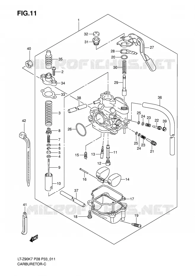 CARBURATOR Suzuki QUAD 90 QUADSPORT 2009  LT-Z90K9(P28/P33)