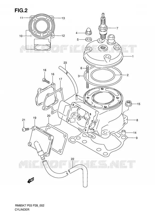 CILINDER Suzuki MOTO 85 RM 2010  RM85L0(P3/P28)