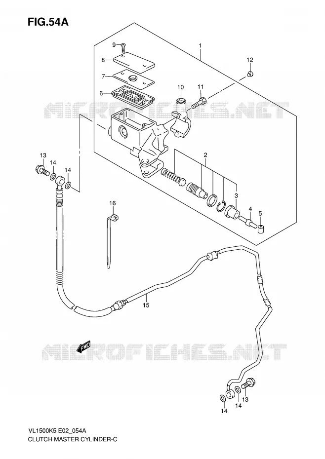 CLUTCH HOOFDREMCILINDER (MODEL K7/K8/K9) Suzuki MOTO 1500 INTRUDER 2009  VL1500K9(E2)